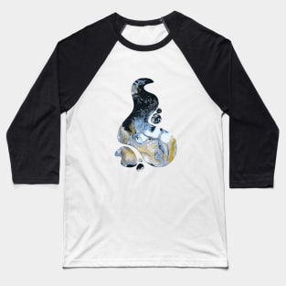 Abstract Black and Gold Symphony Dutch Pouring Baseball T-Shirt